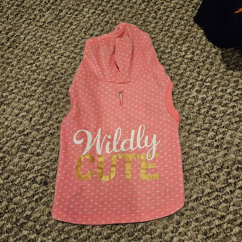 Pink Wildly Cute Dog Hoodie Simply Dog size XS